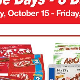 Customer Days Nestle Valid Wednesday, October 15 - Friday, October 17