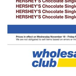 Customer Days Hershey Valid Wednesday, November 19 - Friday, November 21