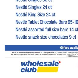 Customer Days Nestle Valid Wednesday, October 15 - Friday, October 17