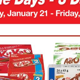 Customer Days Nestle Valid Wednesday, Jan 21 - Friday, Jan 23
