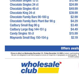 Customer Days Cadbury Mondelez Valid Wednesday, December 10 - Friday, December 12