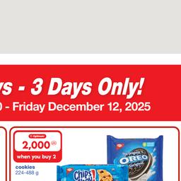 Customer Days Cadbury Mondelez Valid Wednesday, December 10 - Friday, December 12