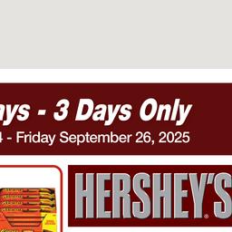 Customer Days Hershey Valid Wednesday, September 24 - Friday, September 26
