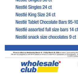 Customer Days Nestle Valid Wednesday, Mar 18 - Friday, Mar 20